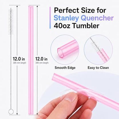 Joshey Replacement Straws for Stanley Quencher 40oz Tumbler, 6 Pack