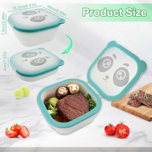 Silicone Food Storage Containers, Camping Bowl with Lids Collapsible, Freezer & Dishwasher Safe, Reusable 30 Oz Lunch Box for Camping Travel Fruit