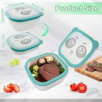 Silicone Food Storage Containers, Camping Bowl with Lids Collapsible, Freezer & Dishwasher Safe, Reusable 30 Oz Lunch Box for Camping Travel Fruit