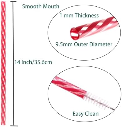 Dakoufish 14 Inch 10 Color Replacement Reusable Drinking Straw for Stanley 100 oz 64 oz 40 oz 30oz Tumbler,Dishwasher Safe Plastic Straws for Stanley Cup Accessories,Set of 10 with Cleaning Brush