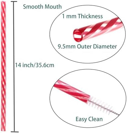Dakoufish 14 Inch 10 Color Replacement Reusable Drinking Straw for Stanley 100 oz 64 oz 40 oz 30oz Tumbler,Dishwasher Safe Plastic Straws for Stanley Cup Accessories,Set of 10 with Cleaning Brush