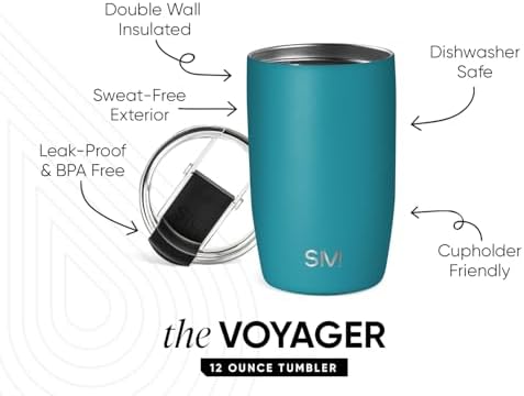 Simple Modern Travel Coffee Mug with Lid | 12oz | Teal