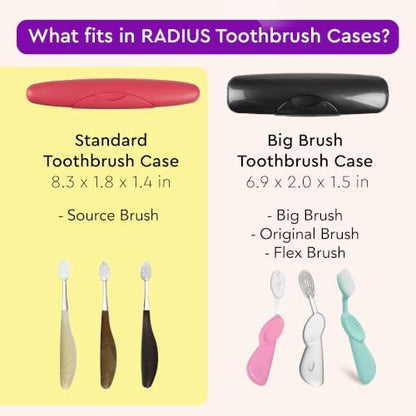 RADIUS Toothbrush Travel Case for Standard Brush, BPA-Free Recycled Plastic, Portable for Bathroom, School, Home, Camping (White, 8.25H - 1.38W - 1.75L (in))
