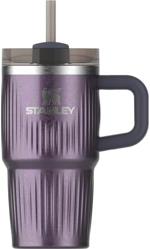 STANLEY Quencher H2.0 Tumbler with Handle and Straw 20 oz | Flowstate 3-Position Lid | Cup Holder Compatible for Travel | Insulated Stainless Steel Cup | BPA-Free | Fluted Wisteria Shine
