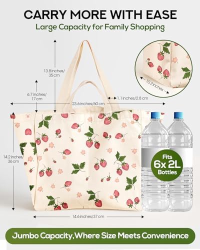 Miss Adola Cute Extra Large Canvas Grocery Tote Bag