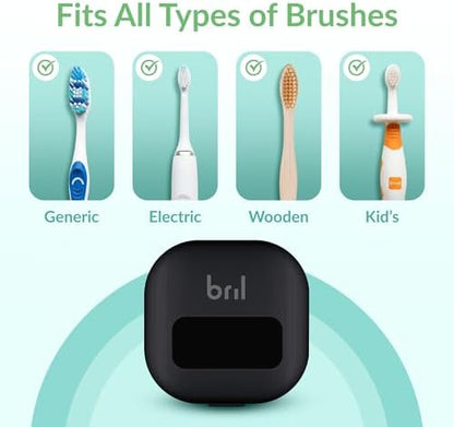 Bril UV-C Toothbrush Sanitizer and Holder, Wall Mounted, Rechargeable
