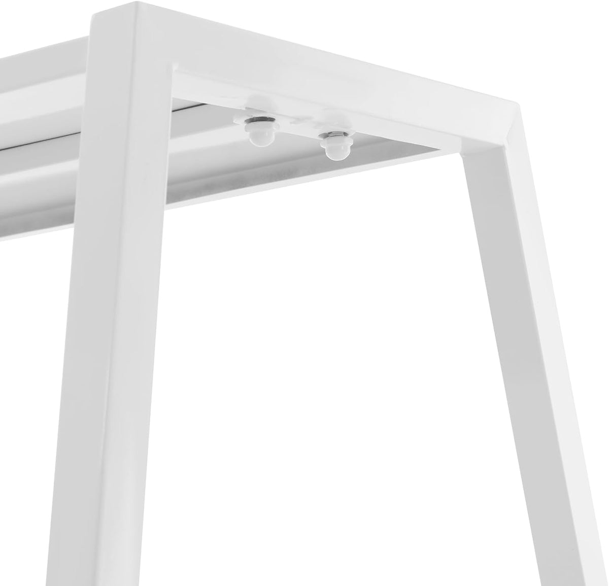 Nesting Tables for Retail Display, 3 Tier Metal Shoe Handbag Display Stand, Modern Retail Display Tables for Boutiques, Floor Standing Double Side Display Riser Shelf for Clothing Stores (White)