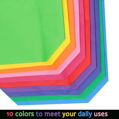 Large Non Woven Tote Bags, 15.7'' Rainbow Reusable Shopping Bags for Groceries