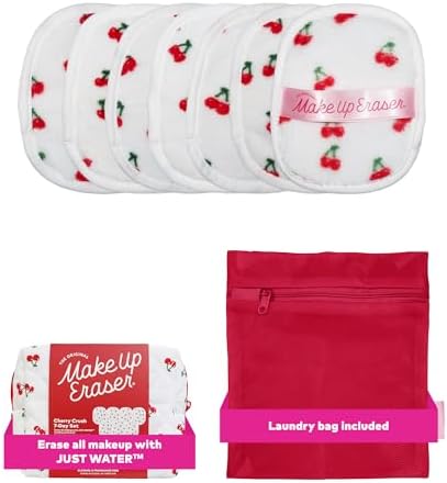 The Original MakeUp Eraser 7-Day Set, Erase All Makeup With Just Water, Including Waterproof Mascara, Eyeliner, Foundation, Lipstick, Sunscreen, and More! Cherry Crush, 7ct