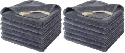 SINLAND Microfiber Facial Cloths Fast Drying Washcloth 12inch x 12inch Grey 12 Pack …