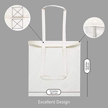 TOPDesign 192-Pack Economical 16"x15" Cotton Tote Bags, Lightweight Medium Reusable Grocery Shopping Cloth Bags, Suitable for DIY, Advertising, Promotion, Gift, Activity