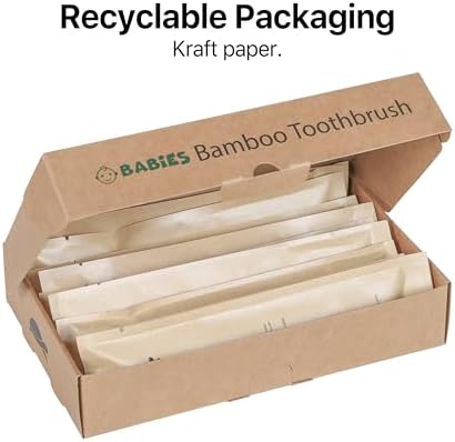 Sea Turtle Plant-Based Bristles, Ultra-Soft Bamboo Toothbrushes, Individually Sealed for Babies (10 Pack)