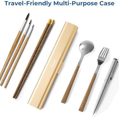 Aluminum Toothbrush Travel Case, Portable Travel Toothbrush Holder, Durable Manual Toothbrush Box Container for Traveling, Bathroom, Camping, Business Trip-Gold