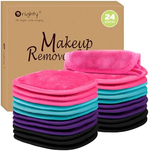 Orighty Makeup Remover Cloths, 24 Pack Makeup Eraser Cloth, 5 x 5 Inch