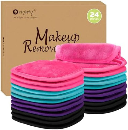 Orighty Makeup Remover Cloths, 24 Pack Makeup Eraser Cloth, 5 x 5 Inch
