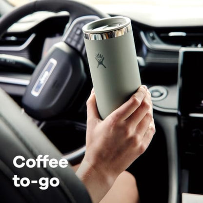 Hydro Flask Travel Coffee Cup – Insulated Stainless Steel, Non-Spill, Leak Resistant to-Go Tumbler 16 Oz Trillium Pink
