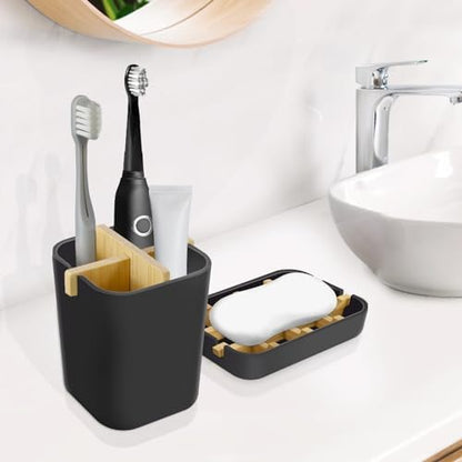 Toothbrush Holders and Soap Holder Set, Bathroom Accessories Countertop