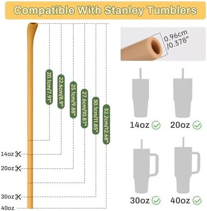 NiHome 6PCS Silicone Anti-Wrinkle Straws Fit for Stanley 40oz 30oz Tumblers
