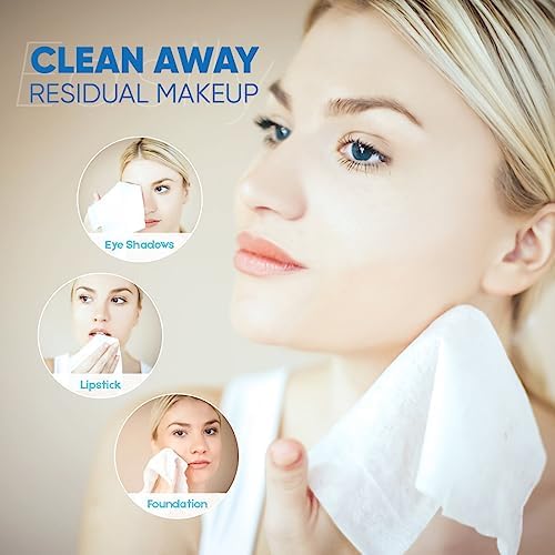 Orighty Disposable Face Towel, Biodegradable Clean Facial Towels, Super Soft Makeup Remover Wipes, Absorbent Facial Wash Cloth for Makeup Removing, Facial Cleansing, Nursing, Outdoor, 600 Count