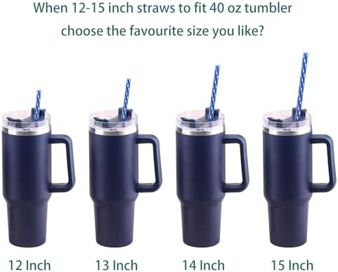 Dakoufish 13 Inch 10 Color Replacement Reusable Drinking Straw for Stanley 64 oz 40 oz 30oz Tumbler,Dishwasher Safe Plastic Straws for Stanley Cup Accessories,Set of 10 with Cleaning Brush