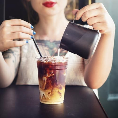 Qinsihwn 16 Oz Plastic Clear Cups with Strawless-Sip-Lids,25 Sets Plastic Cups with Sip Through Lids,Disposable Iced Coffee Cups for Milkshake,Smoothie,Cold Drinks
