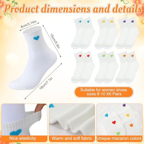 Hushee 12 Pcs Reusable Coffee Cups with Lids Bulk Women's Heart Socks 16 oz Travel Mug Plastic Tumblers for Birthday Holiday Gifts Party Favors