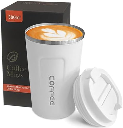 Insulated Travel Coffee Mug, Stainless Steel Coffee Cup with Leakproof Lid