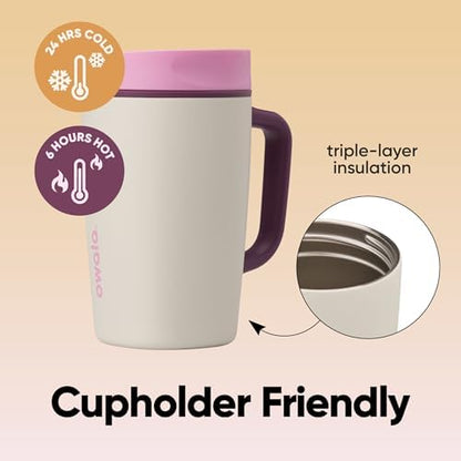 Owala SmoothSip Slider Stainless Steel Insulated Travel Mug with Handle, 100% Leak Proof, For Hot and Cold Drinks, Travel Friendly with Sliding Lock Lid, BPA Free, 12 oz, Daybreak