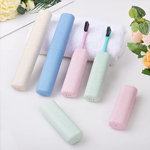 Hooqict 4 Pack Travel Toothbrush Case Portable Travel Toothbrush Holder Plastic Toothbrush Container Protector Cover Case for Traveling, Bathroom, Camping, Home, School, Business
