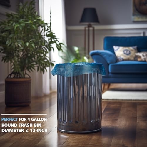 Small Trash Bags 4-6 Gallon AYOTEE Unscented Compostable Bags 100 Pcs Blue
