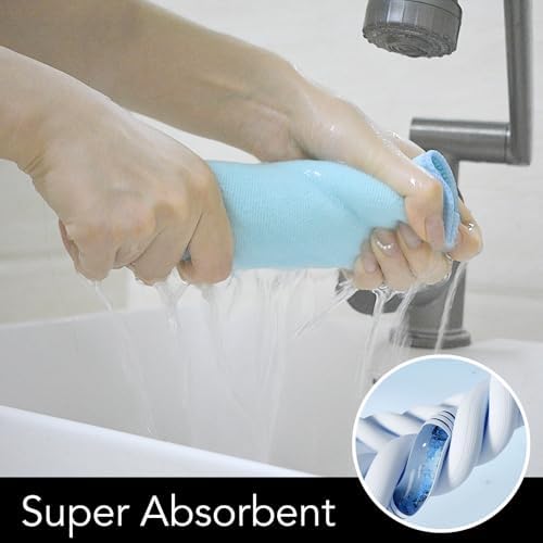 SINLAND Microfiber Facial Cloths Fast Drying Washcloth 12inch x 12inch Absorbent Face Wash Cloth Soft Makeup Remover Cloths