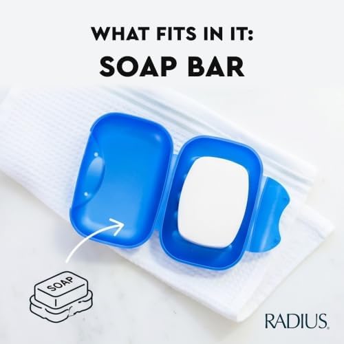 RADIUS Travel Case Value Pack, 3 Count (Toothbrush, Razor, Soap), BPA-Free Recycled Plastic, Portable for Bathroom, School, Home, Camping - Lemon Yellow