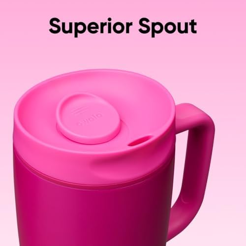 Owala SmoothSip Slider Stainless Steel Insulated Travel Mug with Handle, 100% Leak Proof, For Hot and Cold Drinks, Travel Friendly with Sliding Lock Lid, 24 oz, BPA Free, Leak Proof, Read My Lips