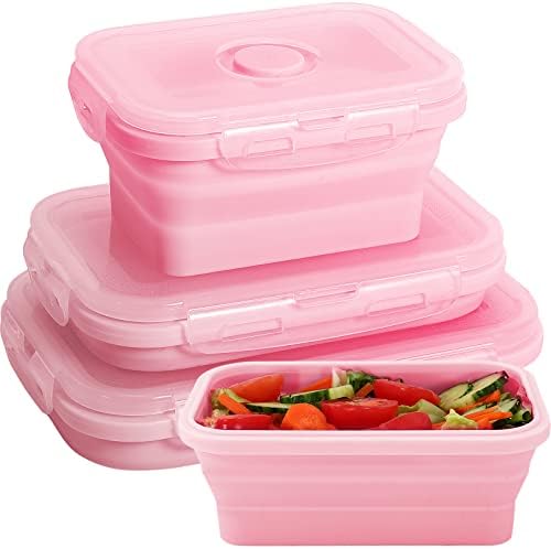 3 Set Silicone Food Storage Containers With Lids, Lunch Box