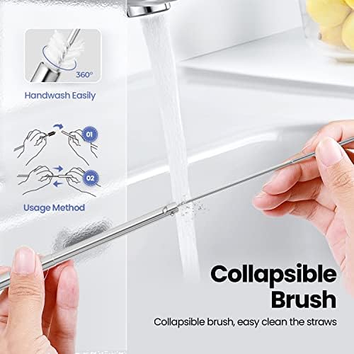 Ecoangel Cruise Ship Essentials Reusable Metal Straws (4 Pack)