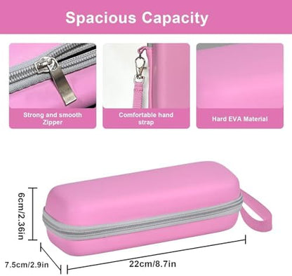 Travel Case for Oral-B/Oral-B Pro/Phlips Sonicare Electric Toothbrush with 2pcs Toothbrush Heads Cover Cap, Portable Hard Protective Storage Bag with Accessories Storage (Pink)