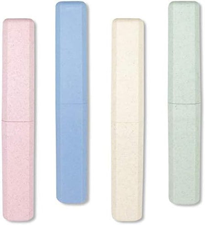 Mulbozy 4 Packs Portable Travel Toothbrush Case, Breathable Plastic Toothbrush Holder for Home, Travel, Business, Camping, School