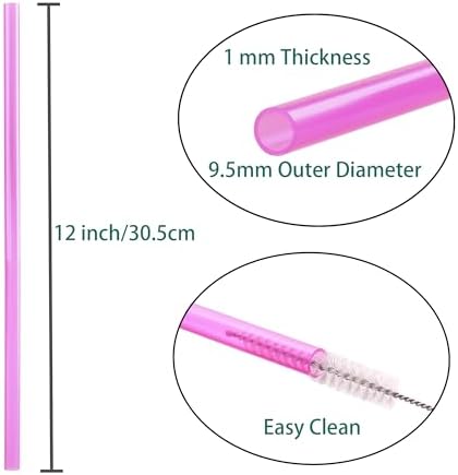 Dakoufish 10 Pack Replacement Straws for Stanley Quencher 30oz 40oz Tumbler Cups, Straw Accessories with Cleaning Brush, BPA Free Dishwasher Safe (Mix Color)