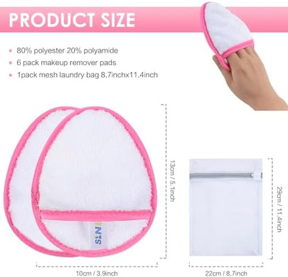SINLAND Reusable Makeup Remover Pads White 6 Pack