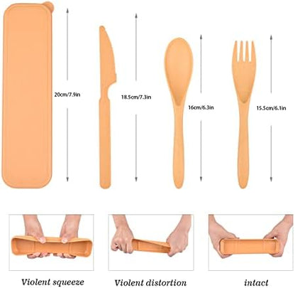 8 Sets Portable Cutlery Set,Reusable Travel Utensils with Case