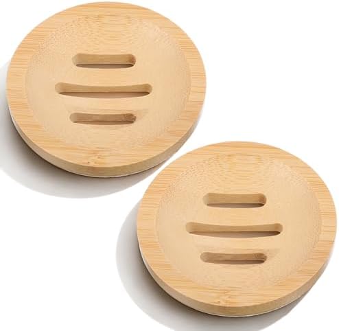 Ymapinc 2PCS Bamboo Soap Holder for Bathroom