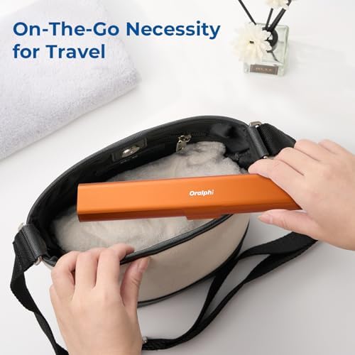 Aluminum Toothbrush Travel Case, Portable Travel Toothbrush Holder, Durable Manual Toothbrush Box Container for Traveling, Bathroom, Camping, Business Trip-Pumpkin Orange
