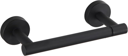 BGL Toilet Paper Holder Black Wall Mount, Bathroom Toilet Paper Holder Matte Black SUS 304 Stainless Steel, Double Post Pivoting Toilet Paper Roll Holder for Bathroom RV
