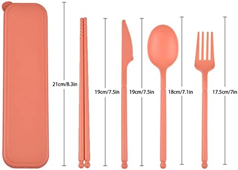 Travel Utensils, Reusable Utensils Set with Case, Camping Plastic Cutlery