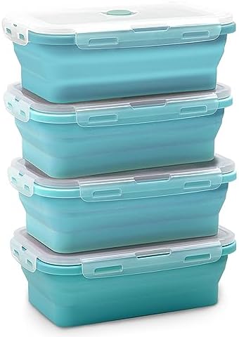 Alimat PluS 40.5oz Collapsible Silicone Food Storage Containers 4 Pack