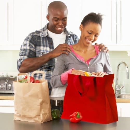 50pcs Reusable Grocery Bags with Handles Non Woven Shopping Tote Bags Bulk