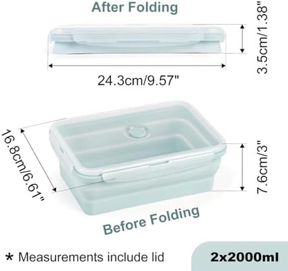 Extra Large Collapsible Silicone Food Storage Containers with Lid, 68oz