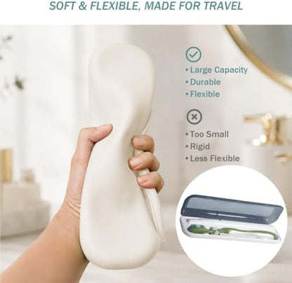 Silicone Toothbrush Travel Case, Pro Large Toothbrush Case for Traveling