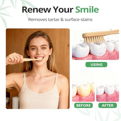 GENKENT Bamboo Toothbrushes 12 Pack BPA Free Soft Bristles Toothbrush
