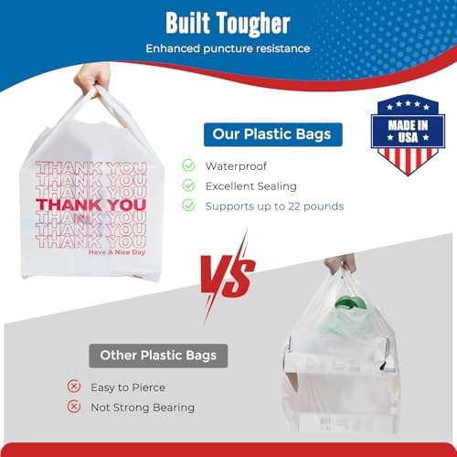 Fuxury 84000 (84K) Count Thank You Plastic Shopping Bags with Handles
